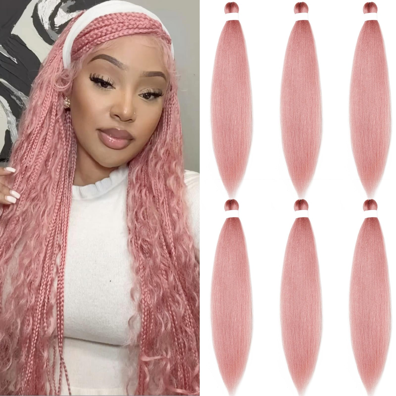 Amazon.com : Ai Yuchen 30 Inch Pre Stretched Braiding Hair Rose